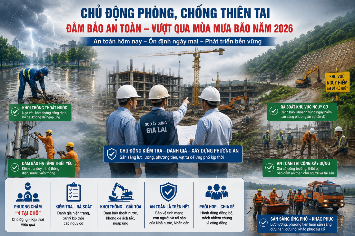 V/v tăng cường công tác phòng, chống thiên tai và bảo đảm an toàn thi công xây dựng trước mùa mưa bão năm 2026
